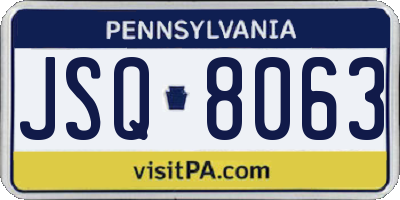 PA license plate JSQ8063