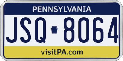 PA license plate JSQ8064