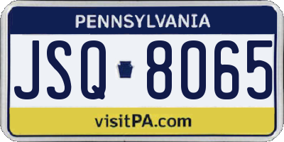 PA license plate JSQ8065