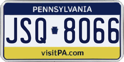 PA license plate JSQ8066