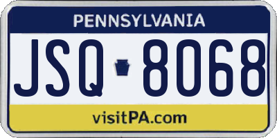 PA license plate JSQ8068