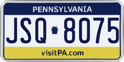 PA license plate JSQ8075