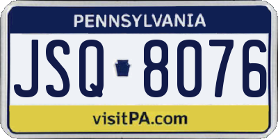 PA license plate JSQ8076