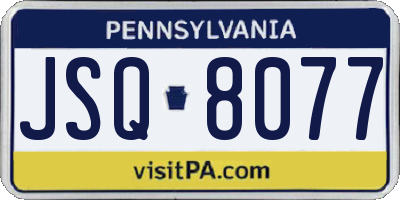 PA license plate JSQ8077