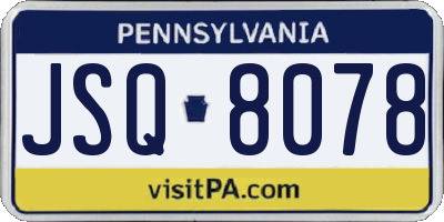 PA license plate JSQ8078