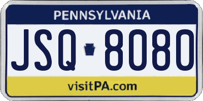 PA license plate JSQ8080
