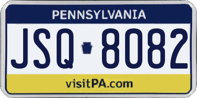 PA license plate JSQ8082