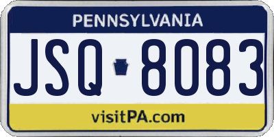 PA license plate JSQ8083