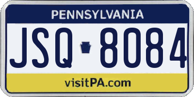 PA license plate JSQ8084