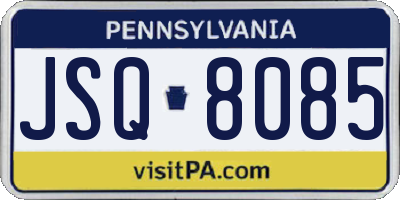 PA license plate JSQ8085