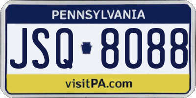 PA license plate JSQ8088