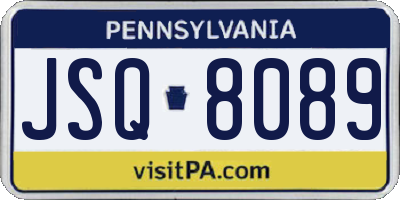 PA license plate JSQ8089