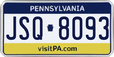 PA license plate JSQ8093