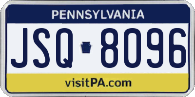 PA license plate JSQ8096