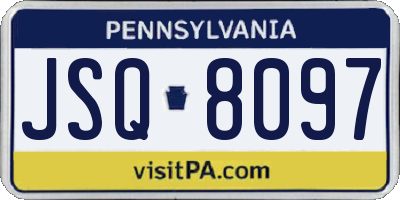 PA license plate JSQ8097