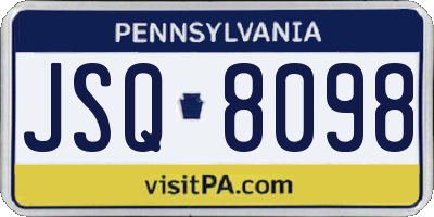PA license plate JSQ8098