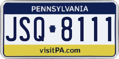 PA license plate JSQ8111