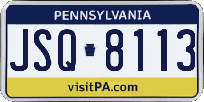 PA license plate JSQ8113