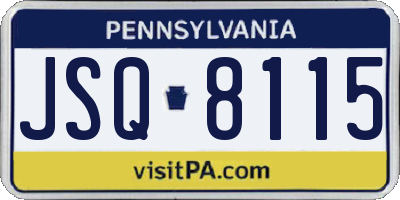 PA license plate JSQ8115