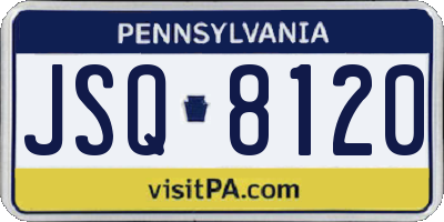 PA license plate JSQ8120