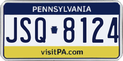 PA license plate JSQ8124