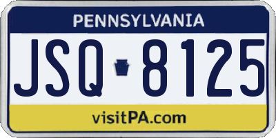 PA license plate JSQ8125