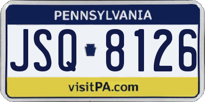PA license plate JSQ8126