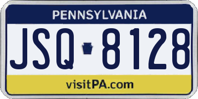 PA license plate JSQ8128