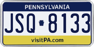 PA license plate JSQ8133