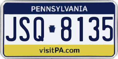 PA license plate JSQ8135