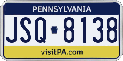 PA license plate JSQ8138