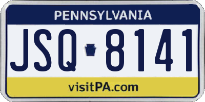 PA license plate JSQ8141