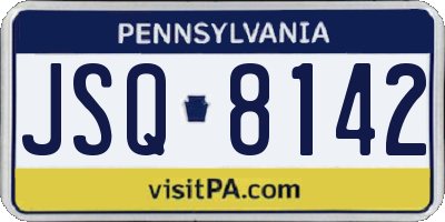 PA license plate JSQ8142