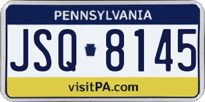 PA license plate JSQ8145