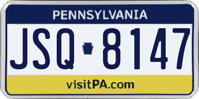 PA license plate JSQ8147