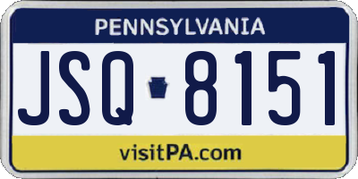 PA license plate JSQ8151