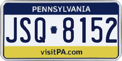 PA license plate JSQ8152