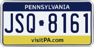 PA license plate JSQ8161
