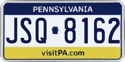 PA license plate JSQ8162