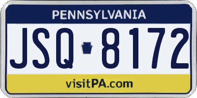 PA license plate JSQ8172