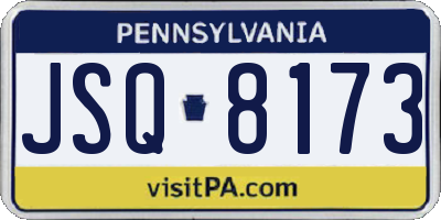 PA license plate JSQ8173