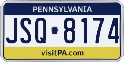PA license plate JSQ8174