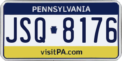 PA license plate JSQ8176