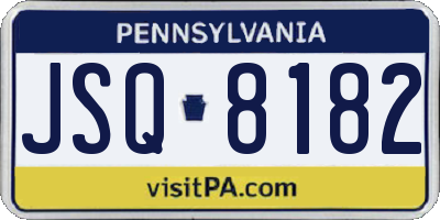 PA license plate JSQ8182