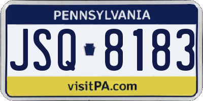 PA license plate JSQ8183