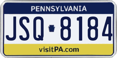 PA license plate JSQ8184