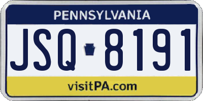 PA license plate JSQ8191