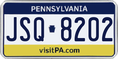 PA license plate JSQ8202