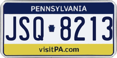 PA license plate JSQ8213