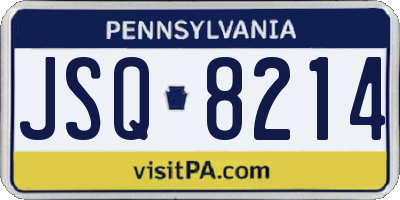 PA license plate JSQ8214